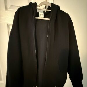 Aritzia Black Hooded Zip Sweatshirt